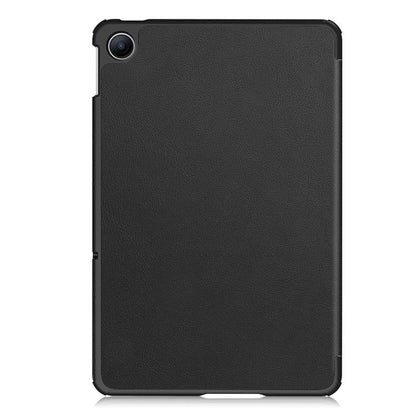 Black textured leather tablet case with camera cutout and smooth back