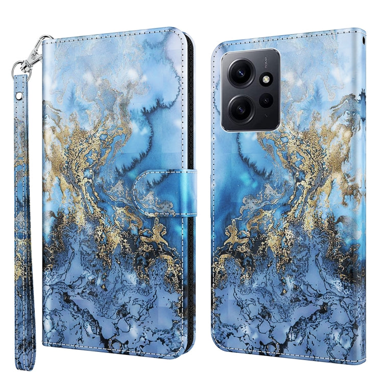 Flip leather phone case with blue sky and gold ornate swirl texture