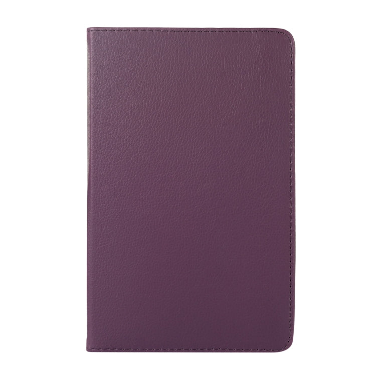 Purple litchi-texture leather tablet case with edge stitching