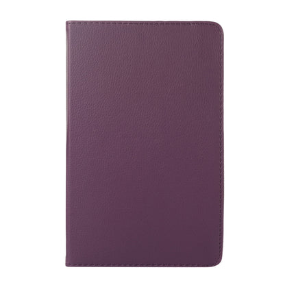 Purple litchi-texture leather tablet case with edge stitching