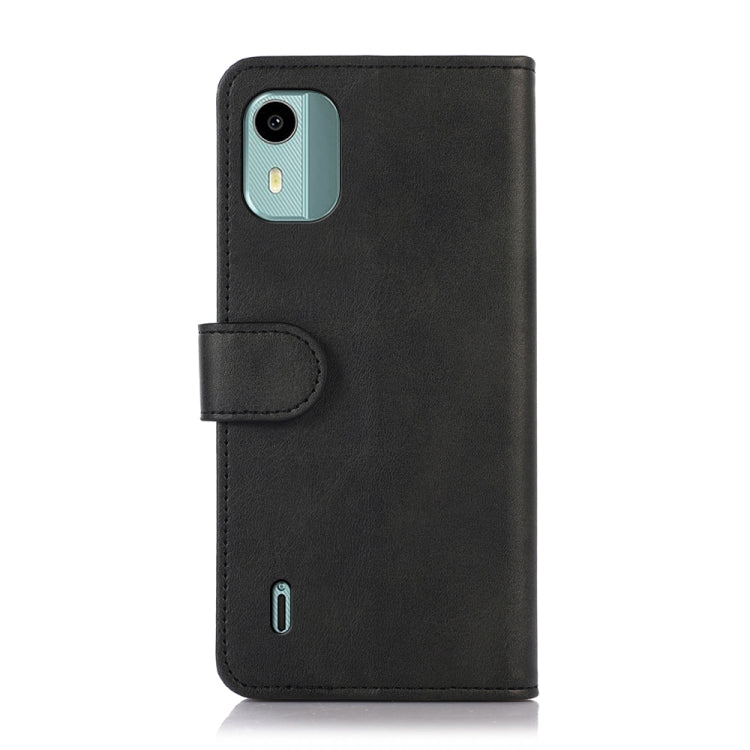 Black leather-texture flip phone case with camera cutout and inner holder