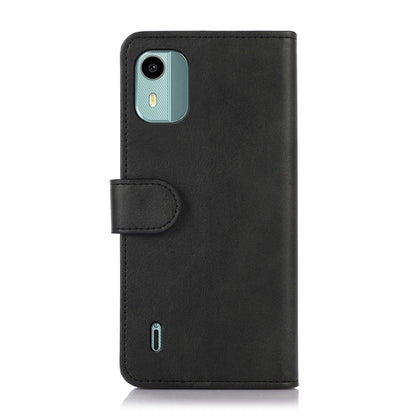 Black leather-texture flip phone case with camera cutout and inner holder