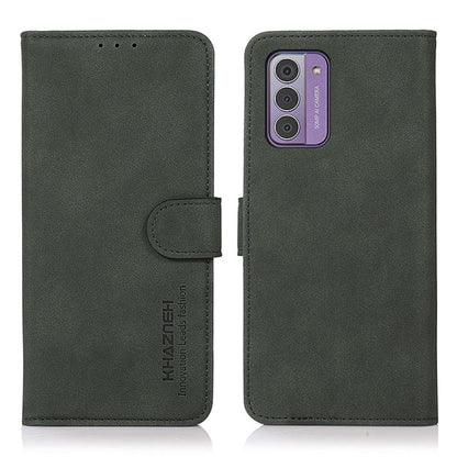 KHAZNEH matte leather phone case folio with strap, green