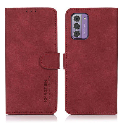 Matte red leather wallet phone case with front folio and triple-camera cutout