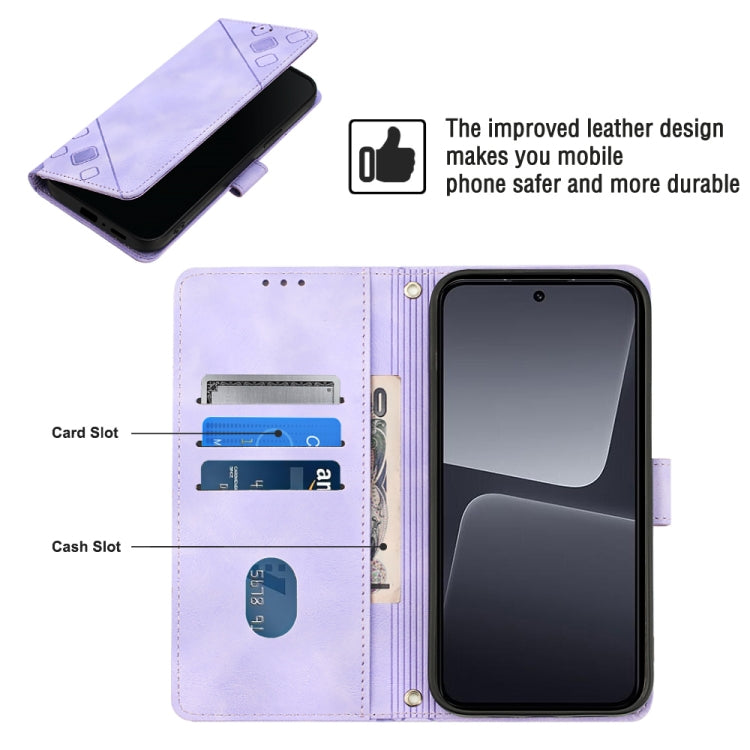 Light purple embossed leather wallet phone case with card and cash slots