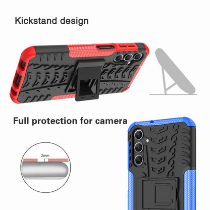 Tire-texture phone case with kickstand, red and black with raised camera cover