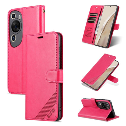 Red flip phone case with textured leather, magnetic cover and card slots