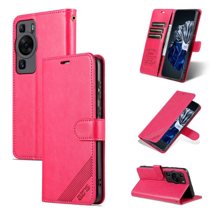Pink flip phone case with textured leather, magnetic cover and card slots
