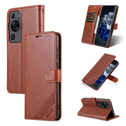 Brown sheepskin-texture flip leather phone case with stand and card slot, cutouts