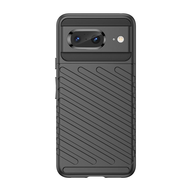 Black shockproof TPU phone case, ribbed back with camera lens openings