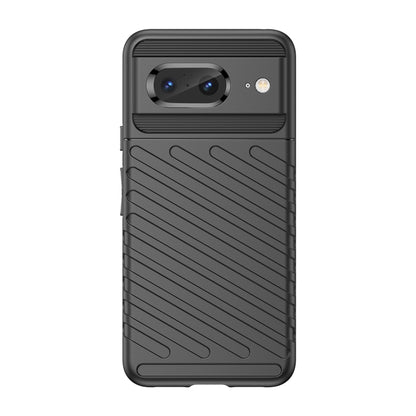 Black shockproof TPU phone case, ribbed back with camera lens openings
