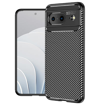 Shockproof TPU phone case with carbon fiber texture, black edges, cutouts for camera and buttons