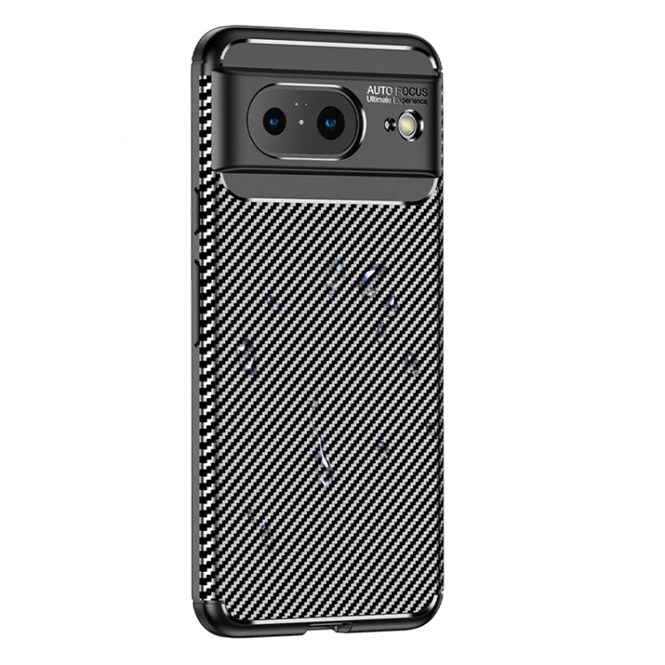 Slim TPU phone case with carbon fiber pattern, black border, rear camera cutout and ports