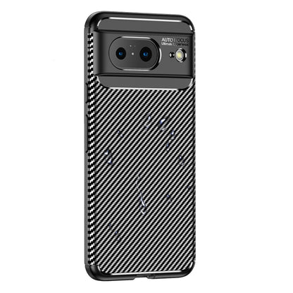 Slim TPU phone case with carbon fiber pattern, black border, rear camera cutout and ports
