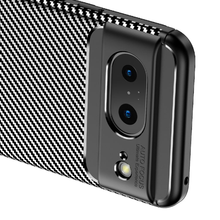 Black TPU phone case with carbon fiber texture and camera module cutout