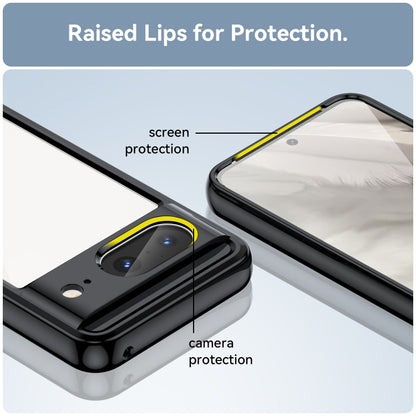Black acrylic and TPU phone case with raised lips for screen and camera protection.