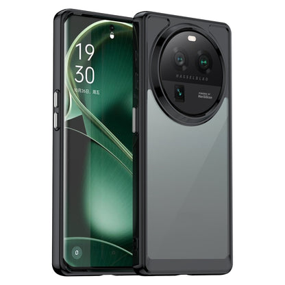 Transparent grey acrylic and TPU phone case with camera cutout and clear back panel.