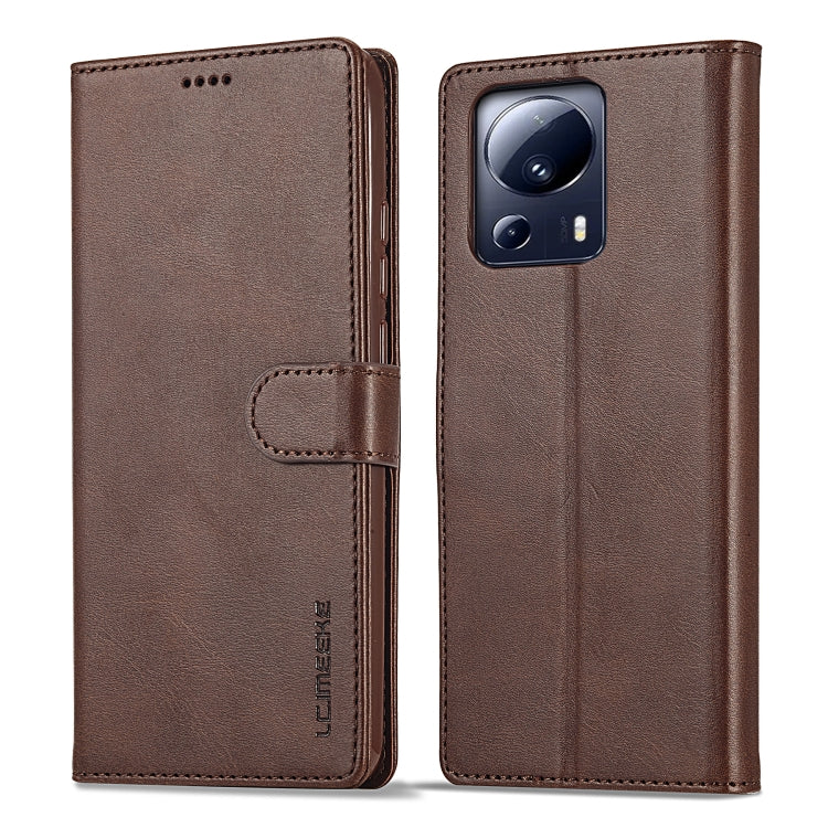 Brown calf-texture flip leather phone case with card holder and camera cutout