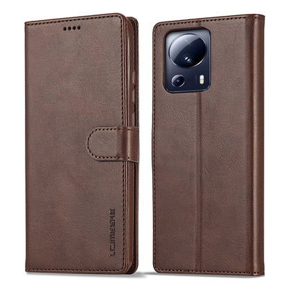 Brown calf-texture flip leather phone case with card holder and camera cutout