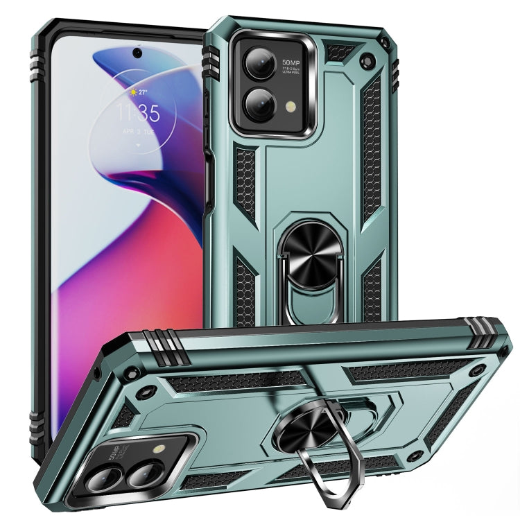 Rugged dark green shockproof phone case with kickstand holder for Moto G Stylus 5G