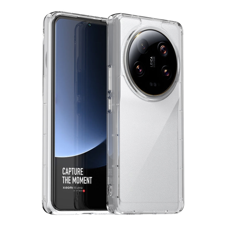 Transparent acrylic TPU phone case with raised camera ring and side button cutouts