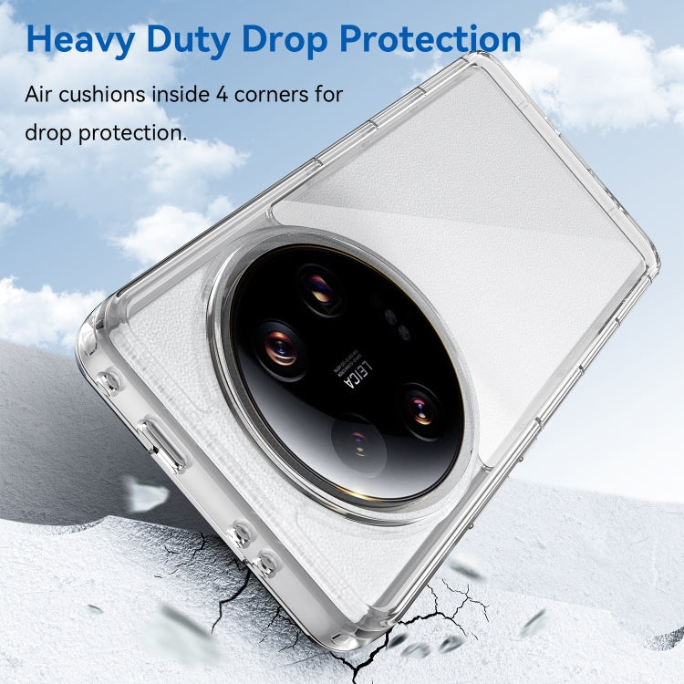 Transparent phone case with raised camera ring and corner drop-protection design