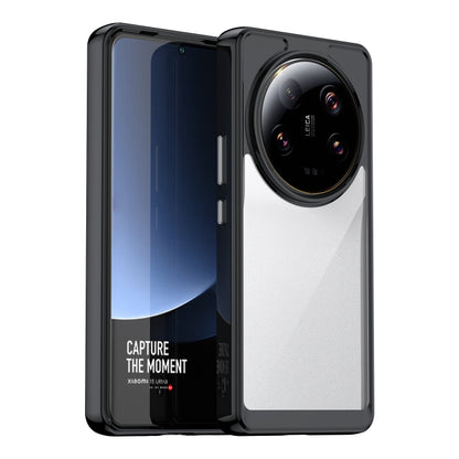 Transparent grey acrylic TPU phone case with black bumper and dual camera cutout