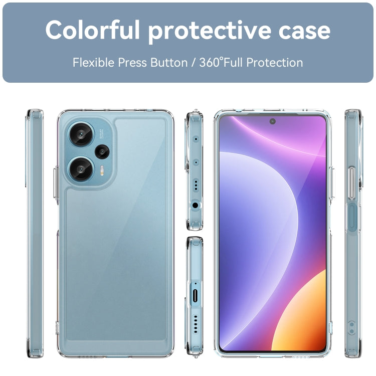 Light blue protective phone case with side buttons and port cutouts, front and back views