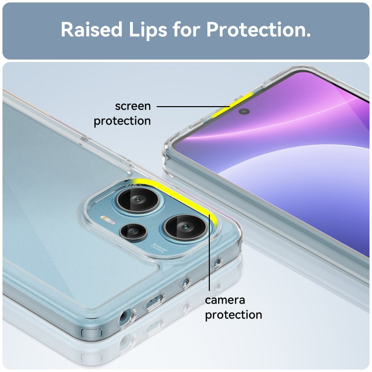 Light blue clear phone case with raised lips for screen and camera protection