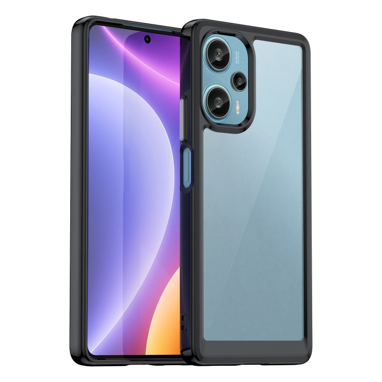 Transparent blue acrylic TPU phone case with raised edges and camera cutouts