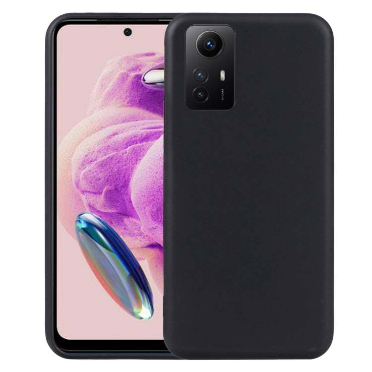 TPU phone case for Xiaomi Redmi Note 12S, black back with camera cutout.
