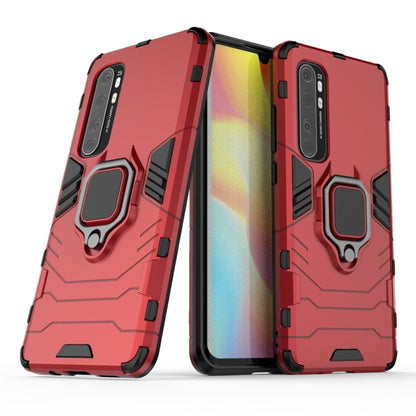 Red anti-fall phone case with ring holder and shockproof PC/TPU design