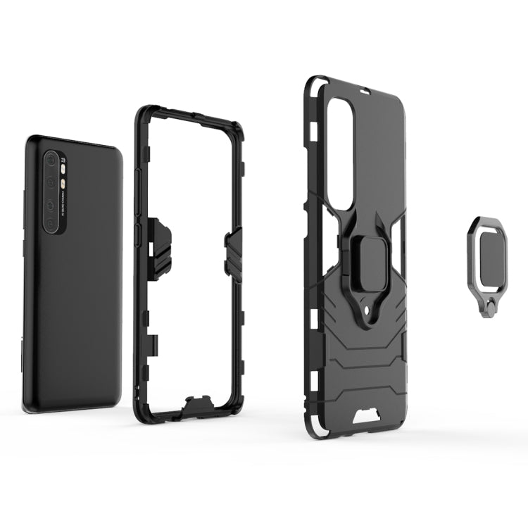 Black anti-fall phone case with ring holder and side buttons cutouts