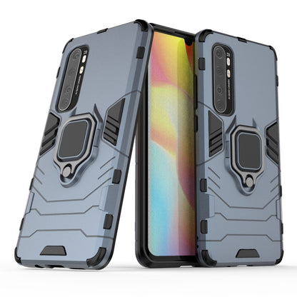 Blue anti-fall phone case with ring holder and shockproof PC/TPU armor