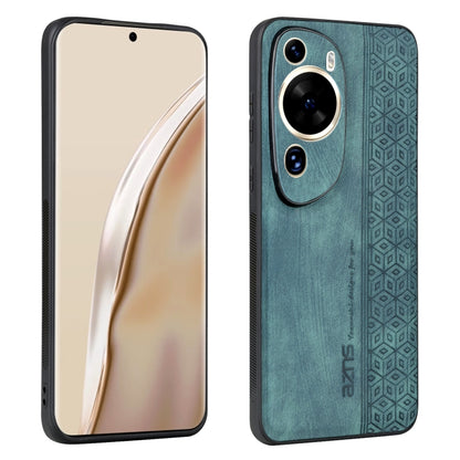 Teal-green embossed phone case with textured pattern and dual camera cutouts