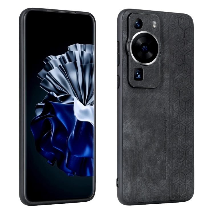 Dark gray 3D embossed phone case with dual camera cutouts