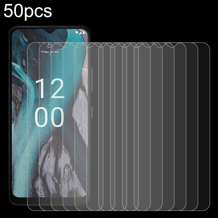 Set of tempered glass screen protectors with curved 2.5D edges, 50-pack