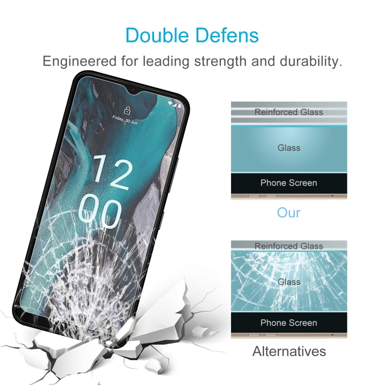 Tempered glass screen protector film with reinforced glass layer for impact