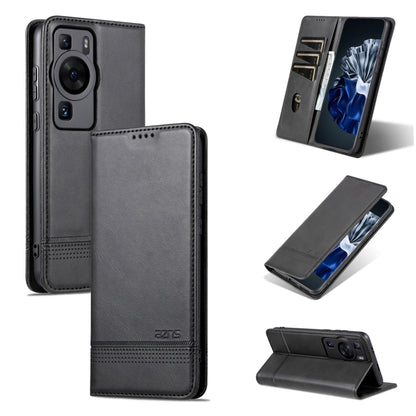 Black flip leather phone case with card slots and camera cutout