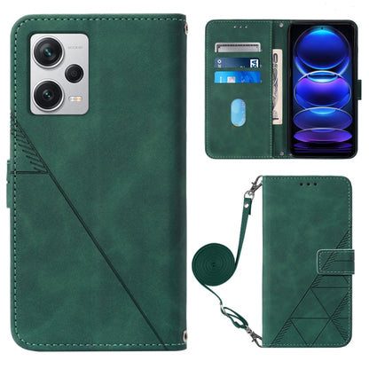 Green 3D embossed leather flip phone case with crossbody wrist strap and magnetic closure