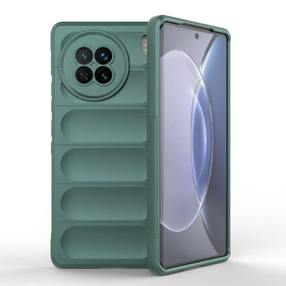 Dark green TPU and flannel phone case with rugged bumper texture and camera cutout