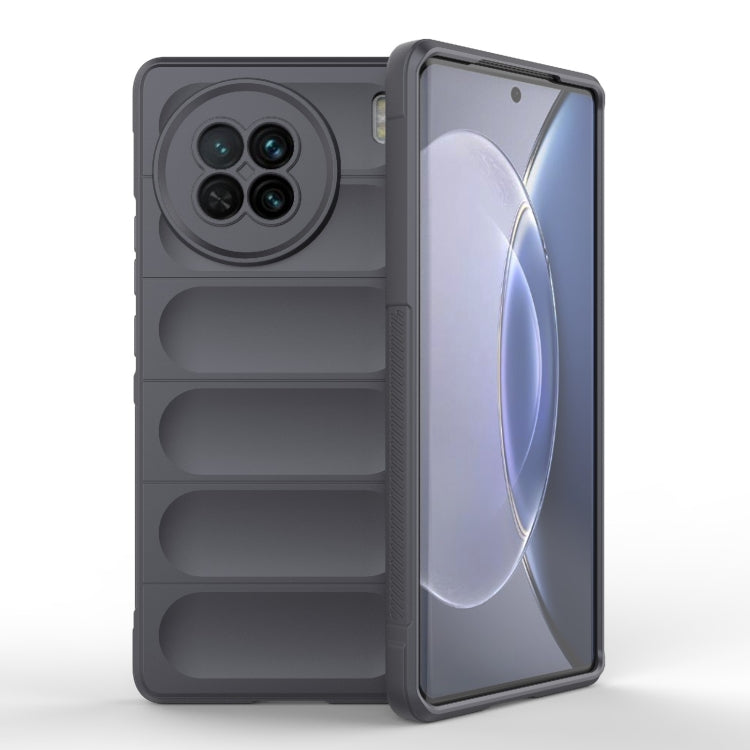 Dark grey TPU and flannel phone case with rugged bumper texture and camera cutout