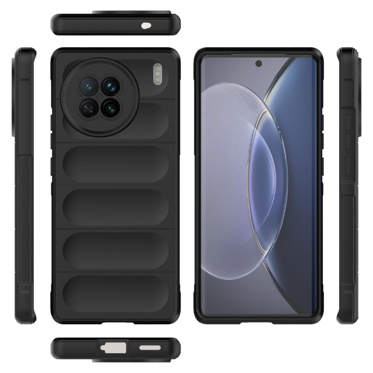 Black TPU flannel phone case, front/back views showing camera cutout and side openings