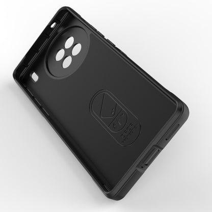 Black TPU flannel phone case back view with camera cutout and protective textured bumper