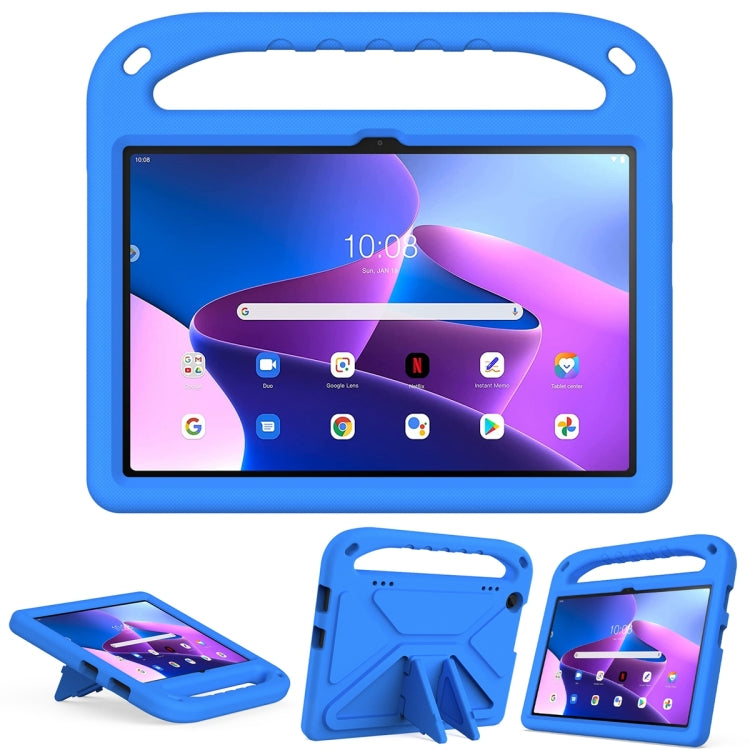 Blue EVA shockproof tablet case for Lenovo Tab M10 with handle and kickstand