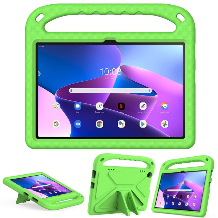 Green EVA shockproof tablet case for Lenovo Tab M10 with handle and kickstand