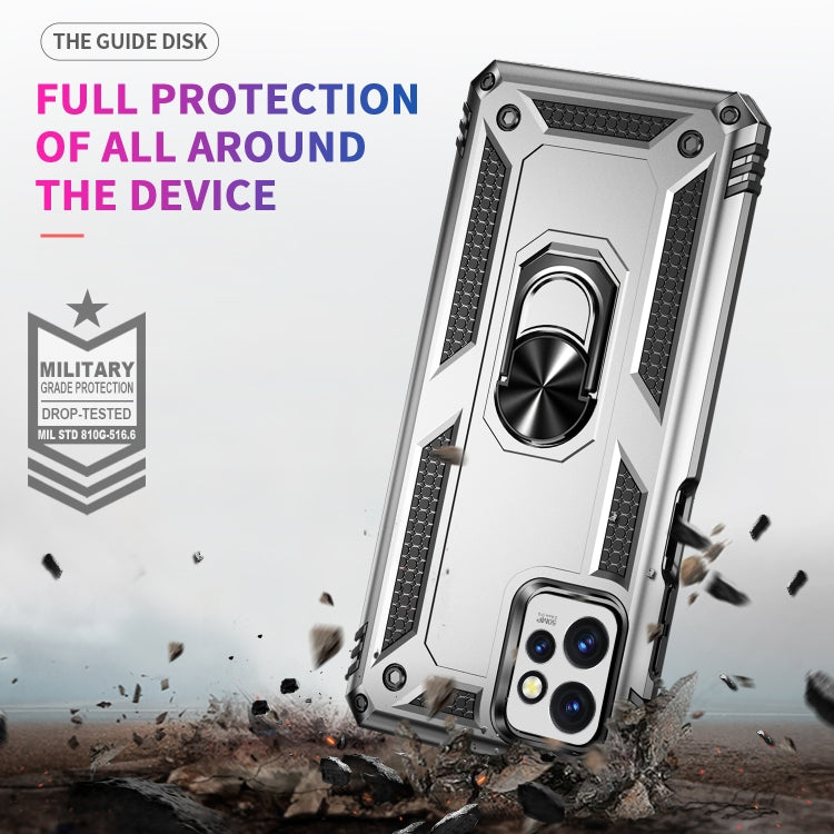 Shockproof phone case with rotating ring stand for full device protection