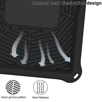 Black silicone tablet case with vented texture and heat-dissipating grooves