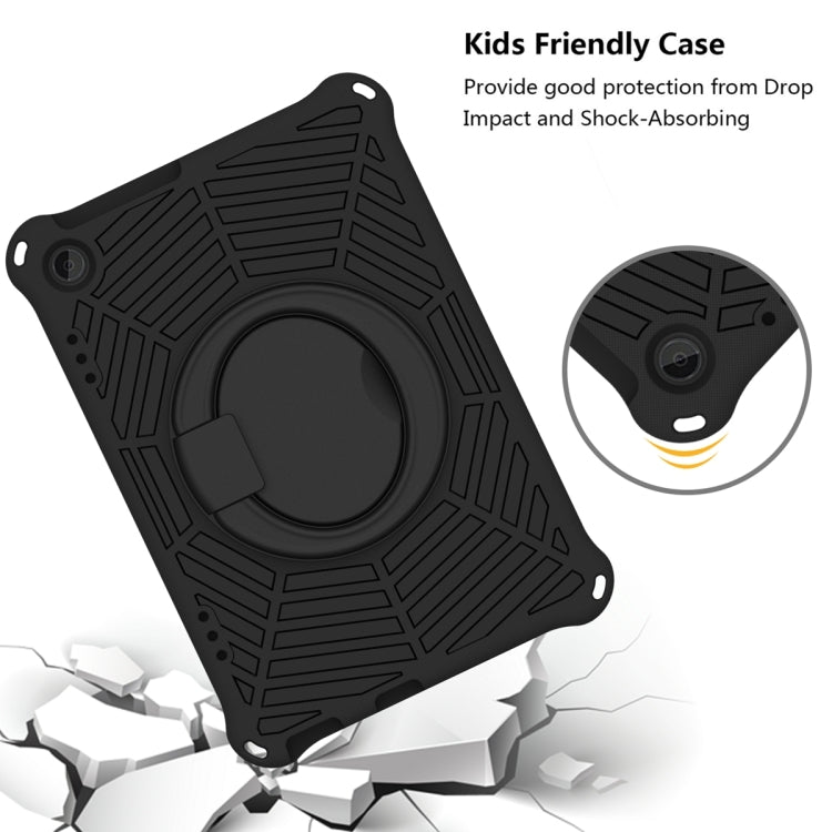 Black silicone kids protective tablet case with shock-absorbent textured edges