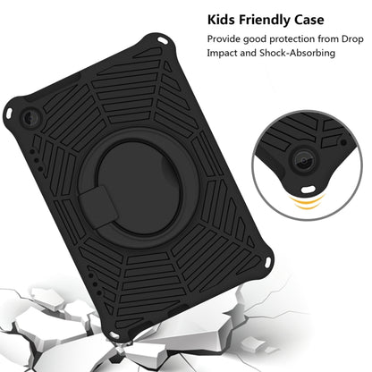 Black silicone kids protective tablet case with shock-absorbent textured edges